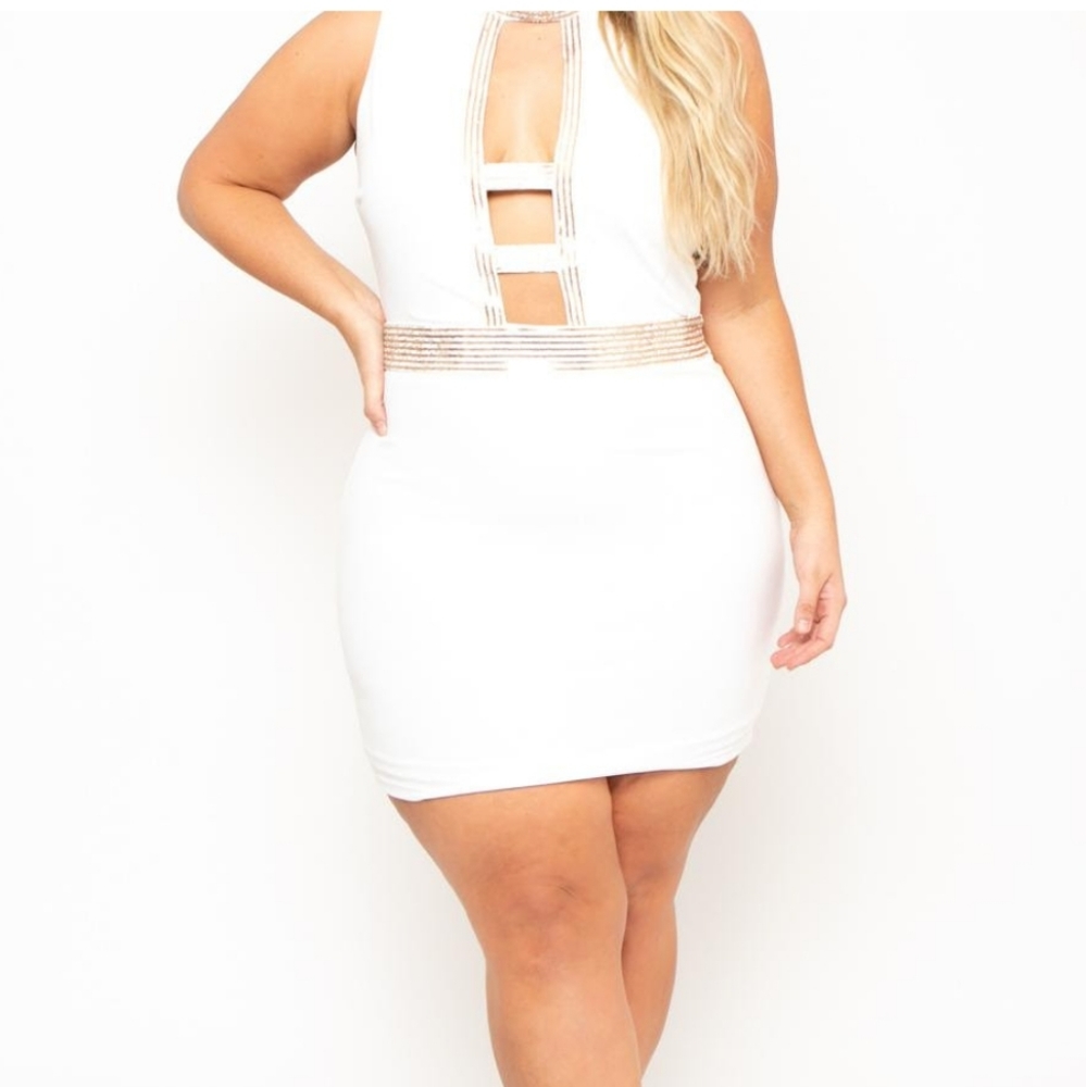 White, sparkling sexy party dress